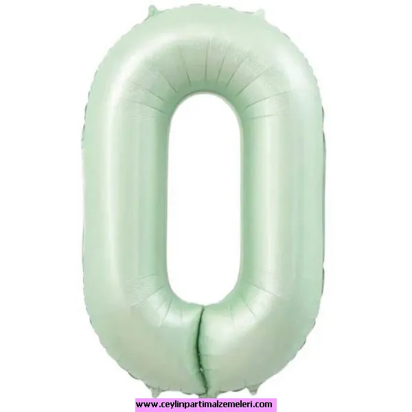 0 Rakam Yeşil Folyo Balon